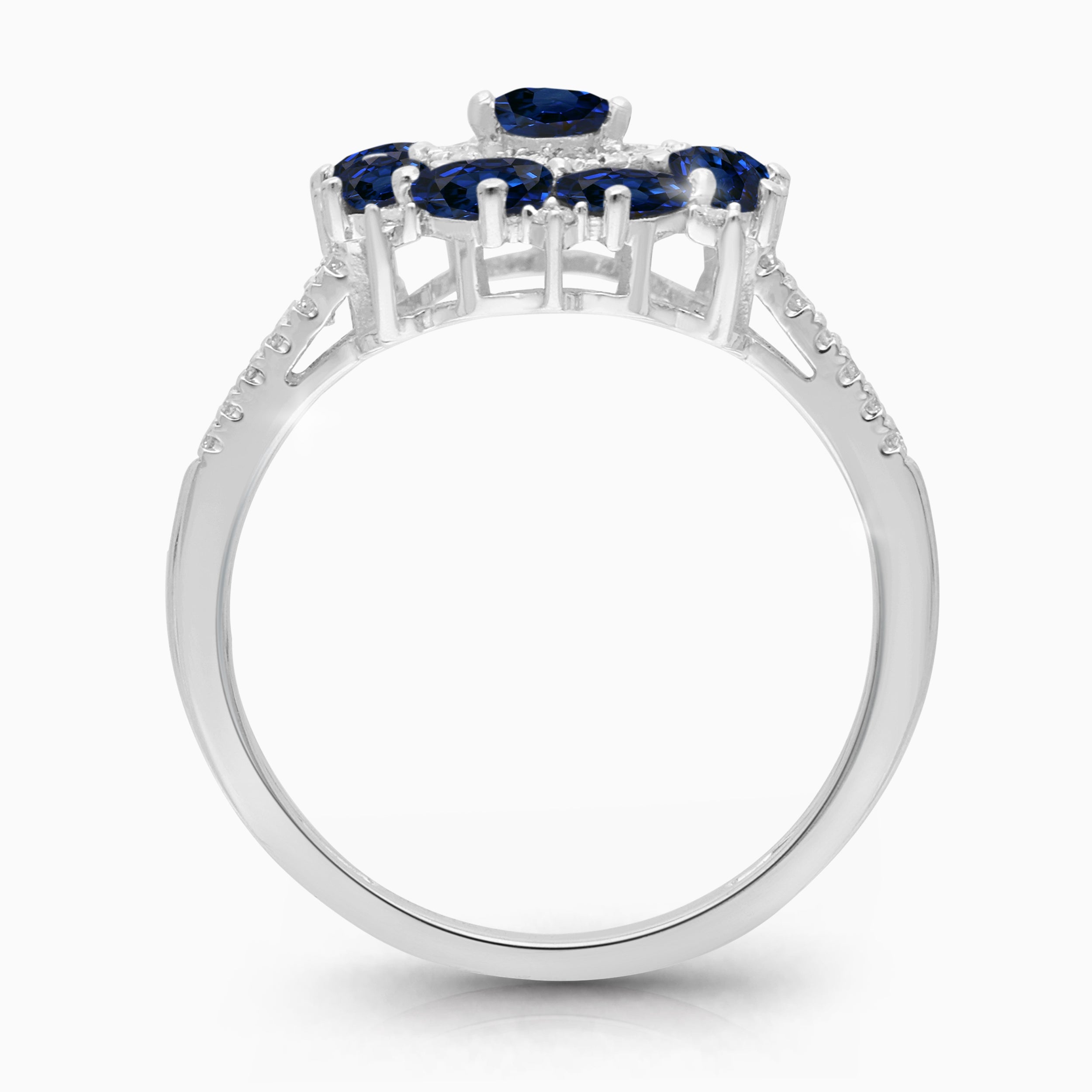 Teardrop Halo Sapphire Ring