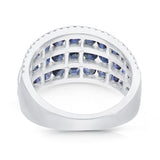 14kt White Gold Charming Blue Sapphire and Diamond Petal Creation