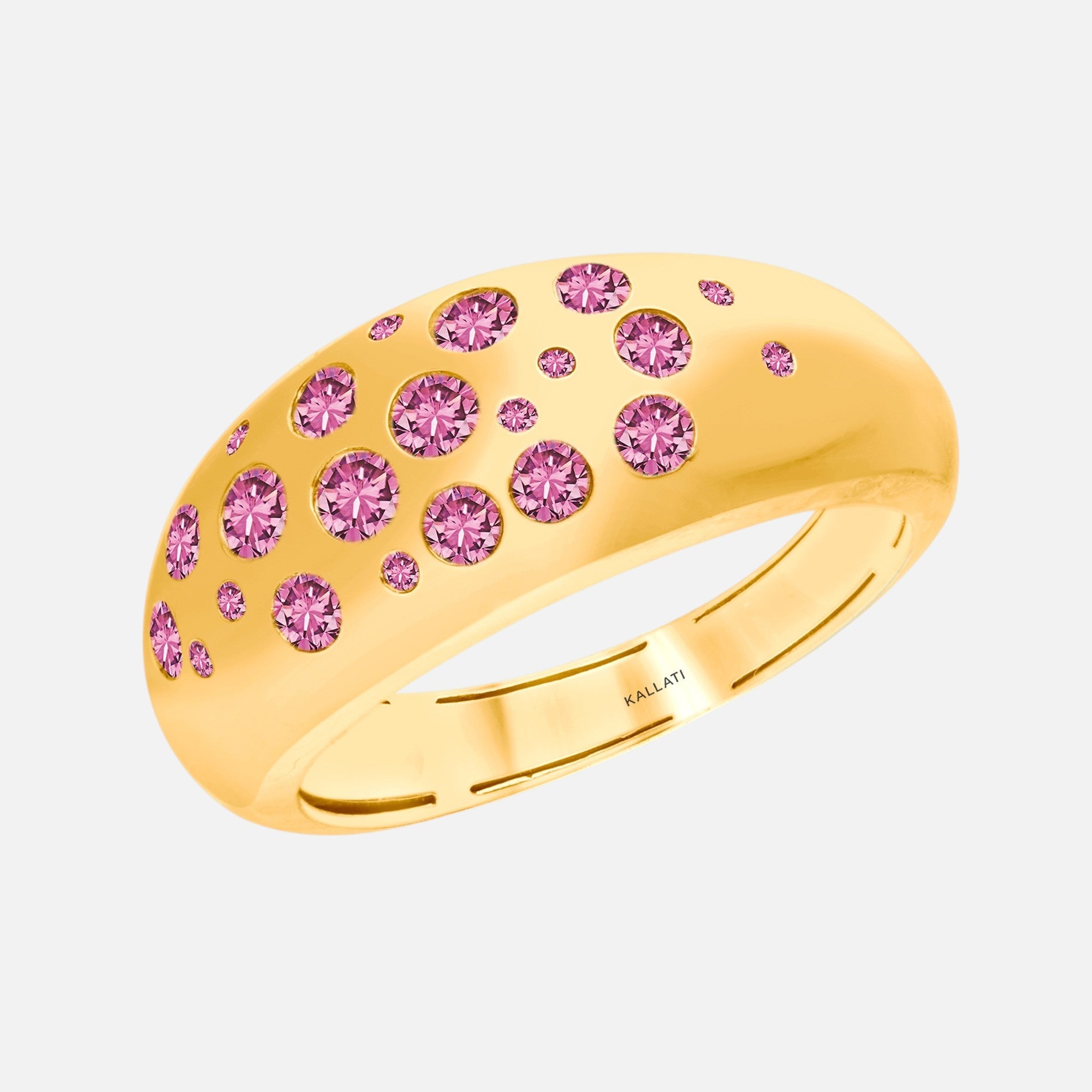 Blossoming Bubbles Pink Sapphire Band Pink Sapphire