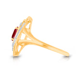 14kt Yellow Gold Kallati Signature Ruby & Diamond Ring