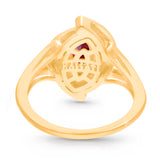 14kt Yellow Gold Kallati Signature Ruby & Diamond Ring