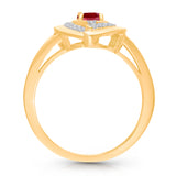 14kt Yellow Gold Kallati Signature Ruby & Diamond Ring