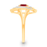 14kt Yellow Gold Kallati Signature Ruby & Diamond Ring