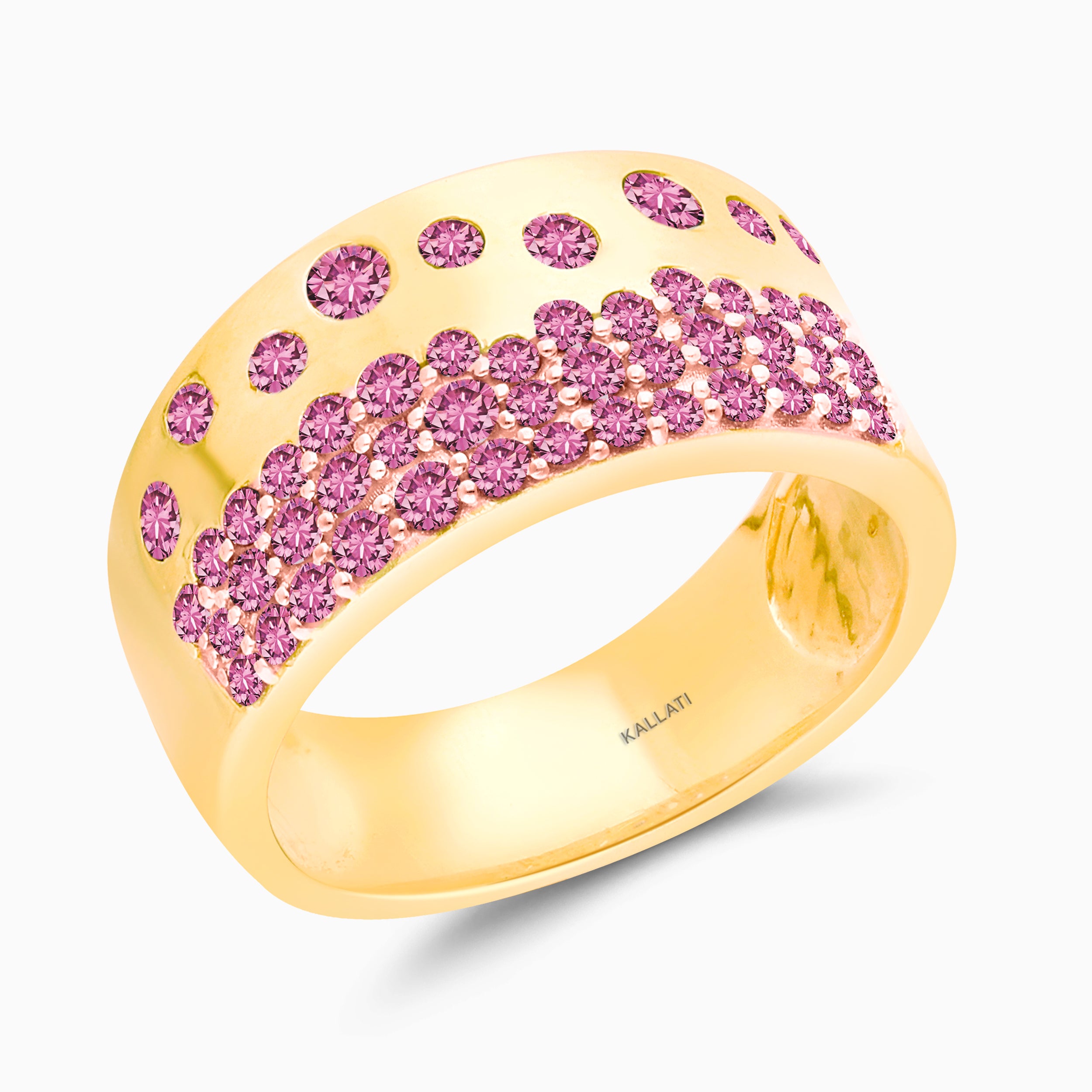Elongated Pink Sapphire Bubble Band
