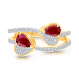 14kt Yellow Gold Kallati Classic Ruby and Diamond Ring