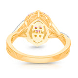 14 kt Yellow Gold Pink Sapphire with White Diamond Ring