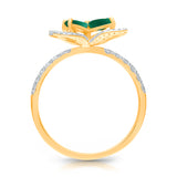 14kt Yellow Gold Majestic Emerald and Diamond Heirloom Ring