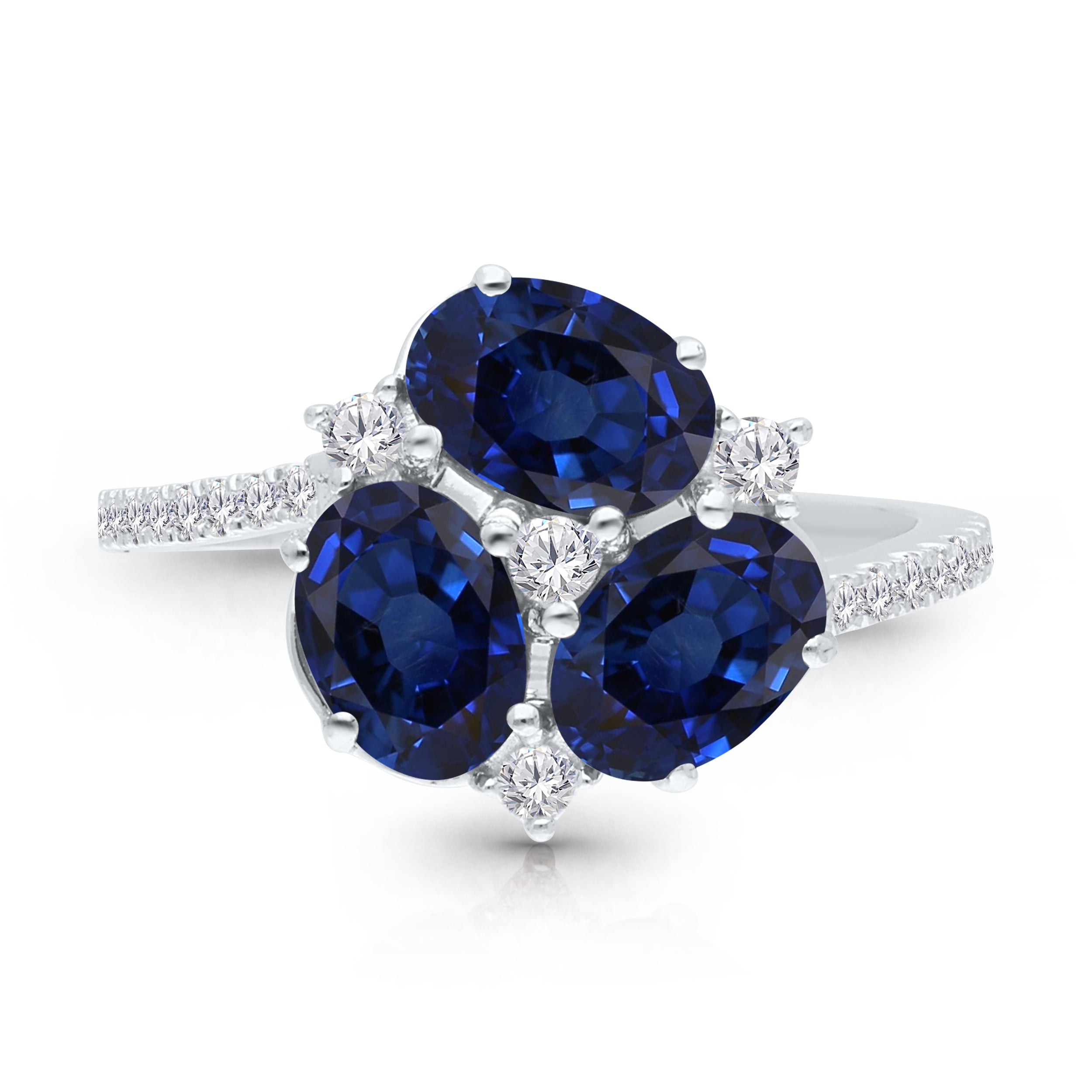 Oval Cluster Sapphire and Diamond Ring