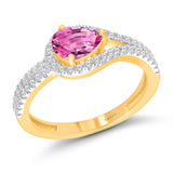 14kt Yellow Gold Timeless Pink Sapphire and Diamond Bloom Ring