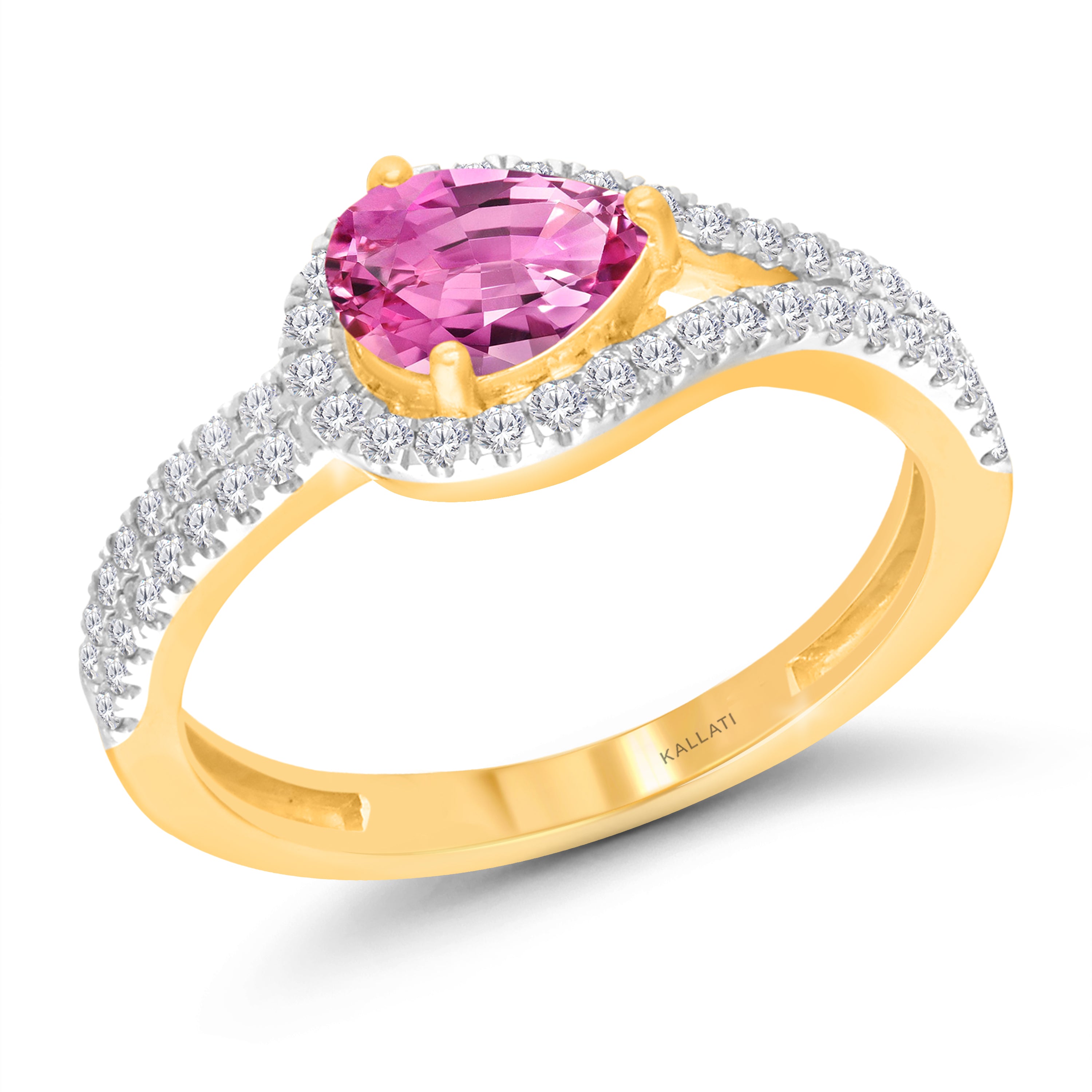 Budding Pink Sapphire Solitare Ring
