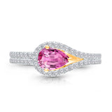 14kt Yellow Gold Timeless Pink Sapphire and Diamond Bloom Ring