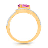 14kt Yellow Gold Timeless Pink Sapphire and Diamond Bloom Ring