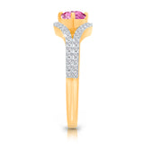 14kt Yellow Gold Timeless Pink Sapphire and Diamond Bloom Ring