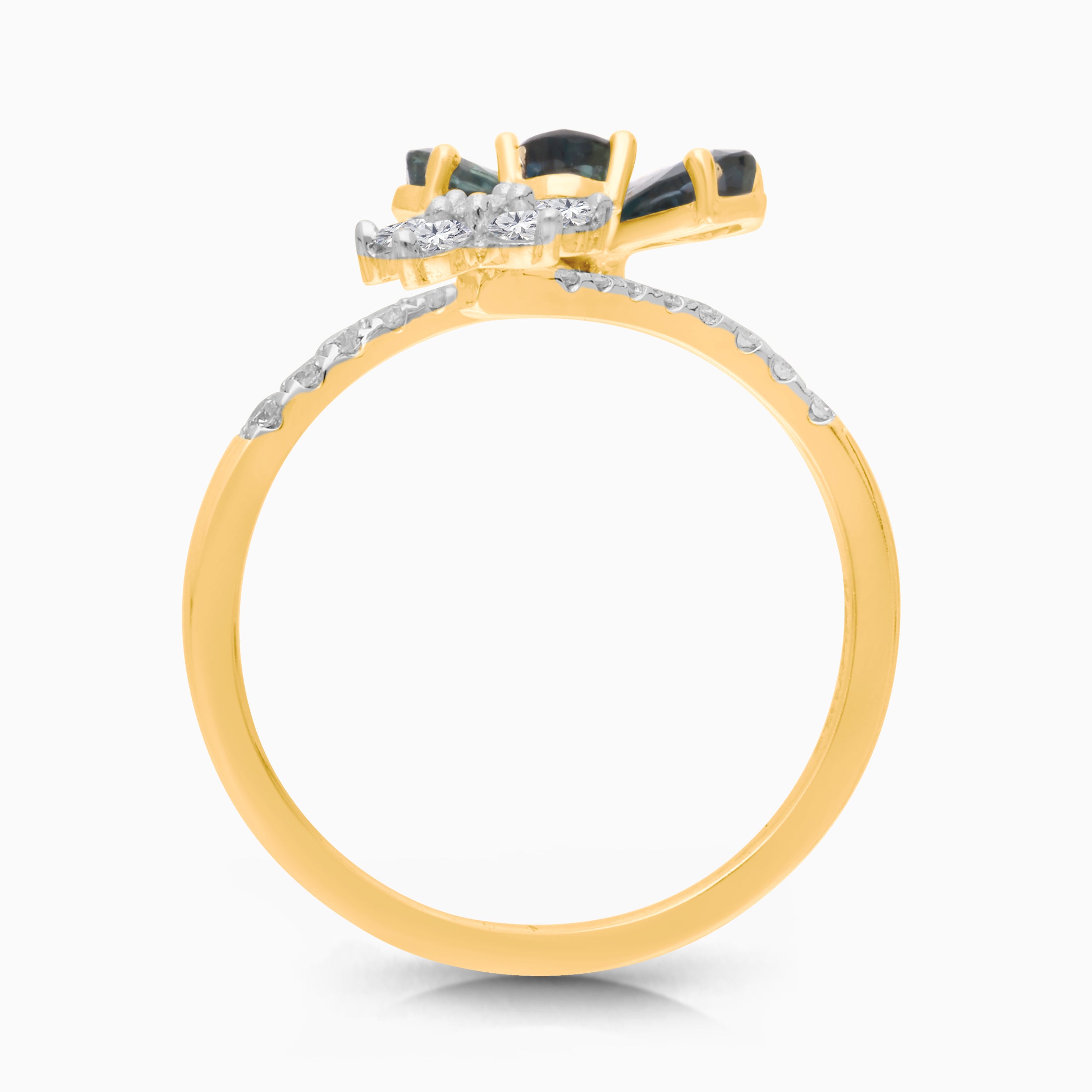 Budding Flowers Sapphire & Diamond Ring
