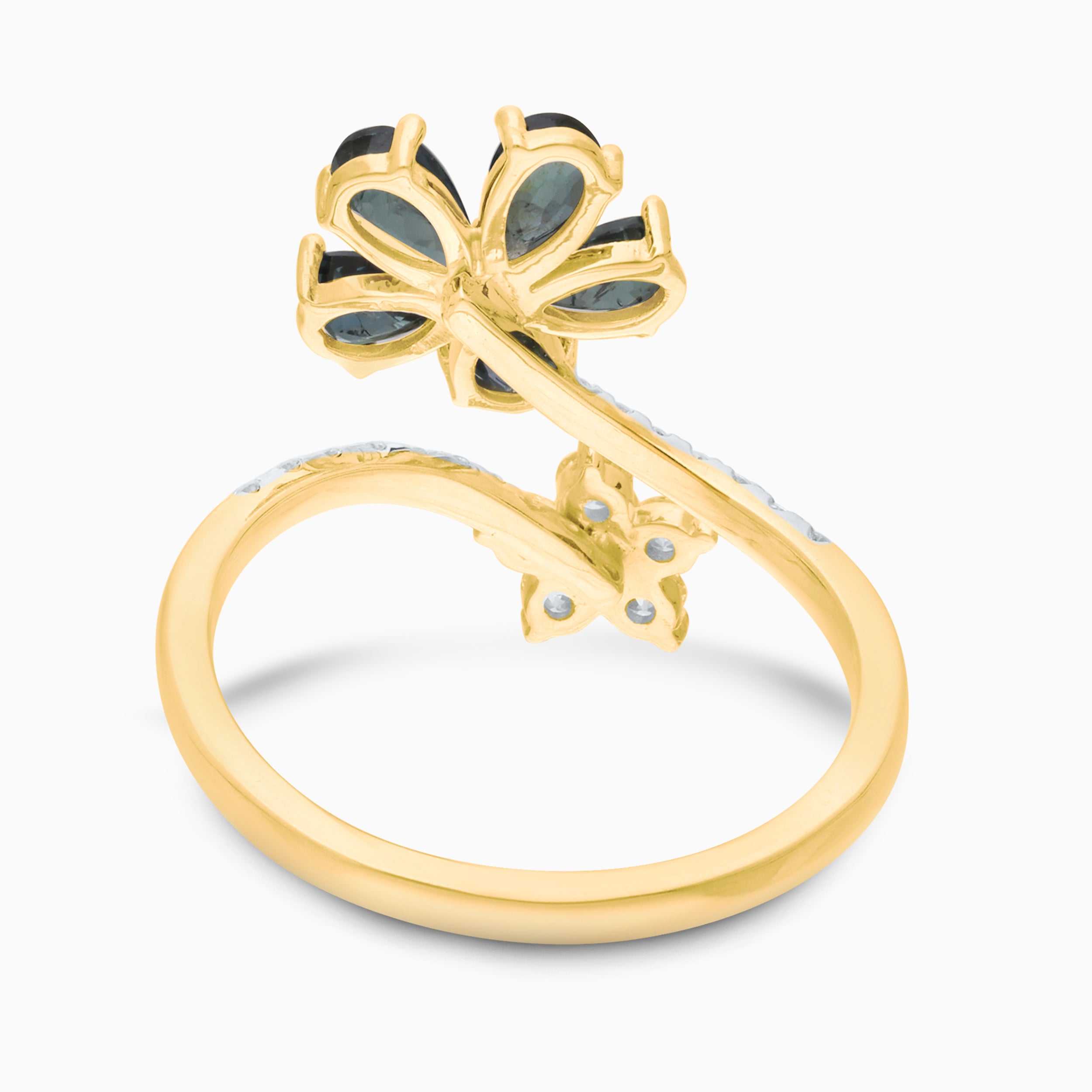 Budding Flowers Sapphire & Diamond Ring