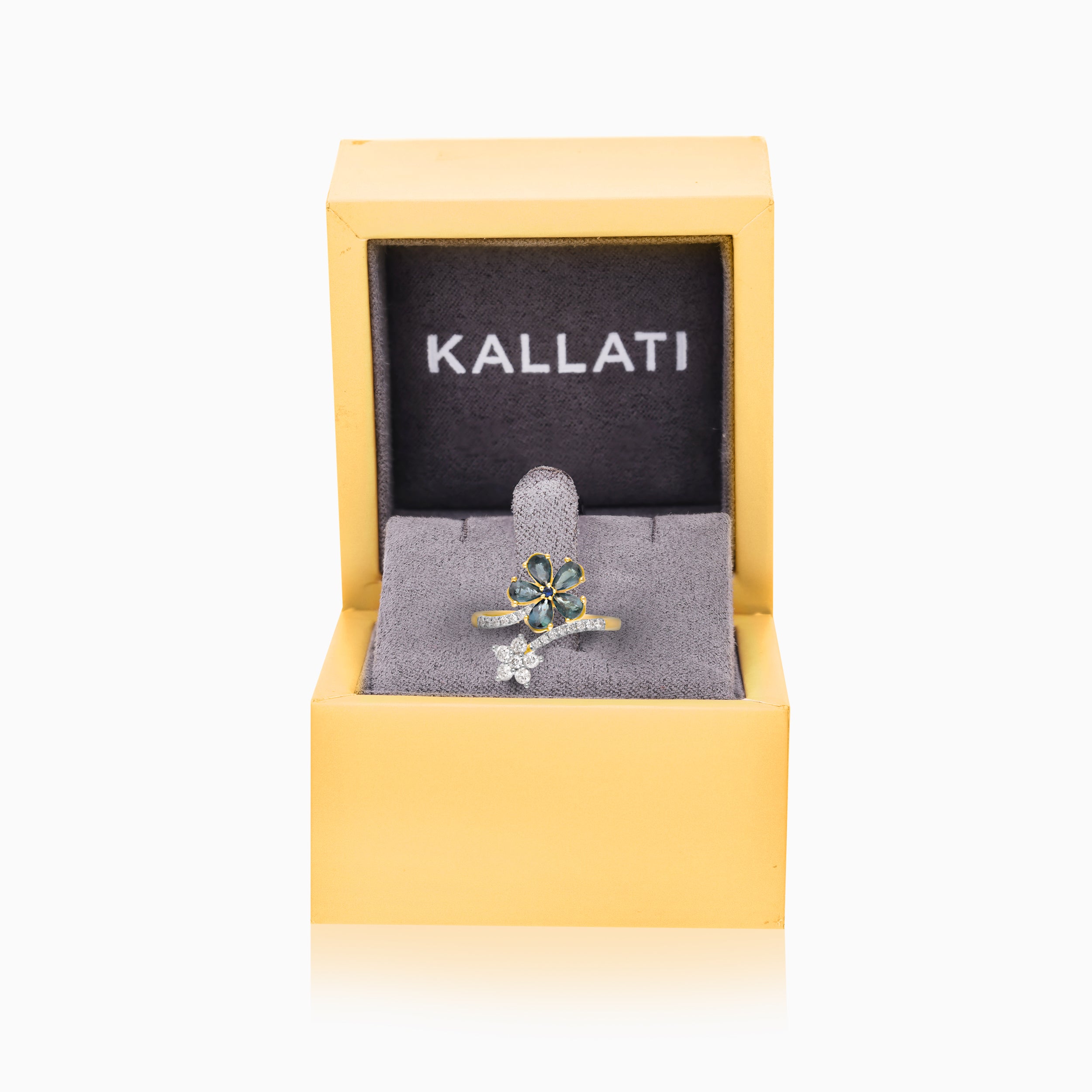 Budding Flowers Sapphire & Diamond Ring