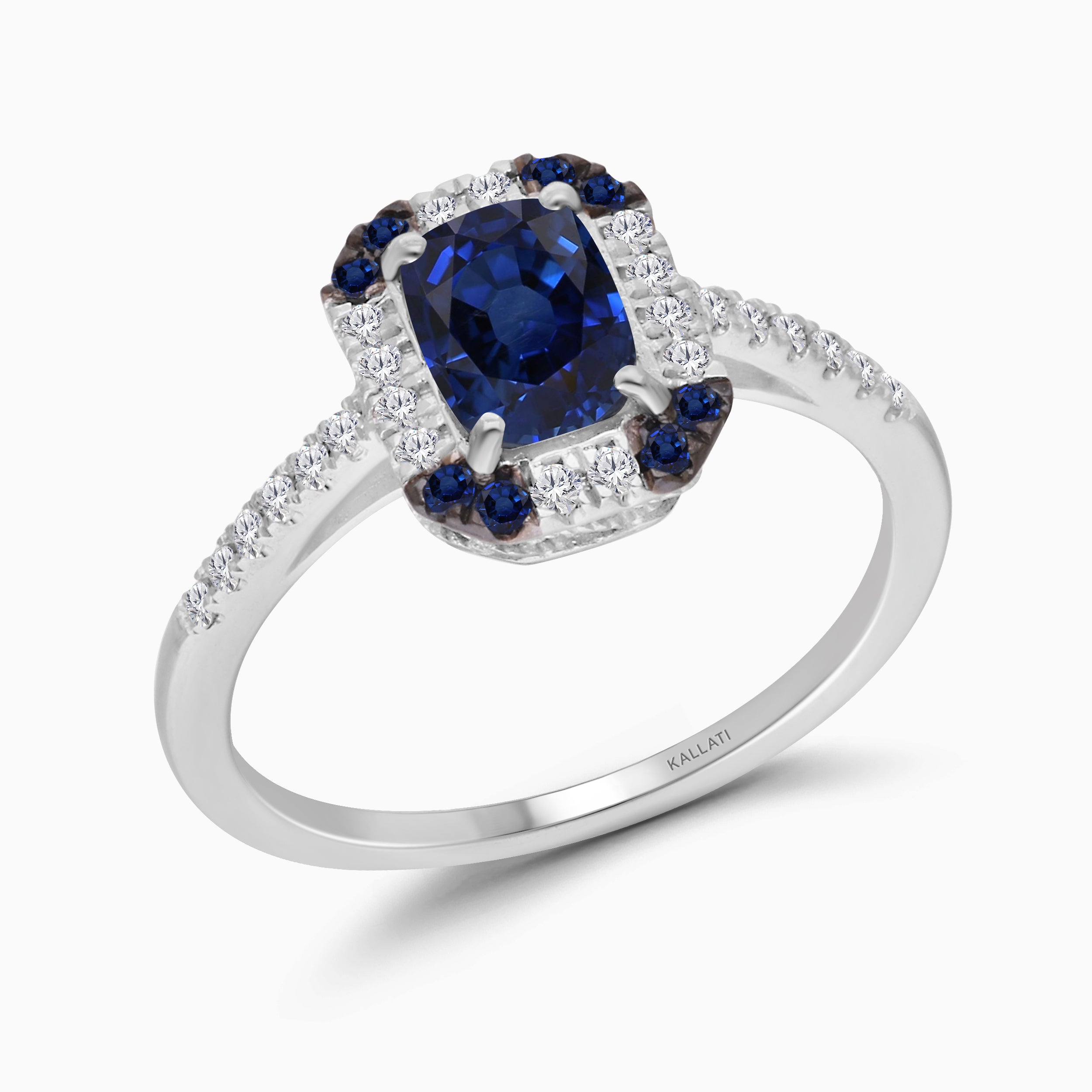 Mirrored Sapphire & Diamond Ring
