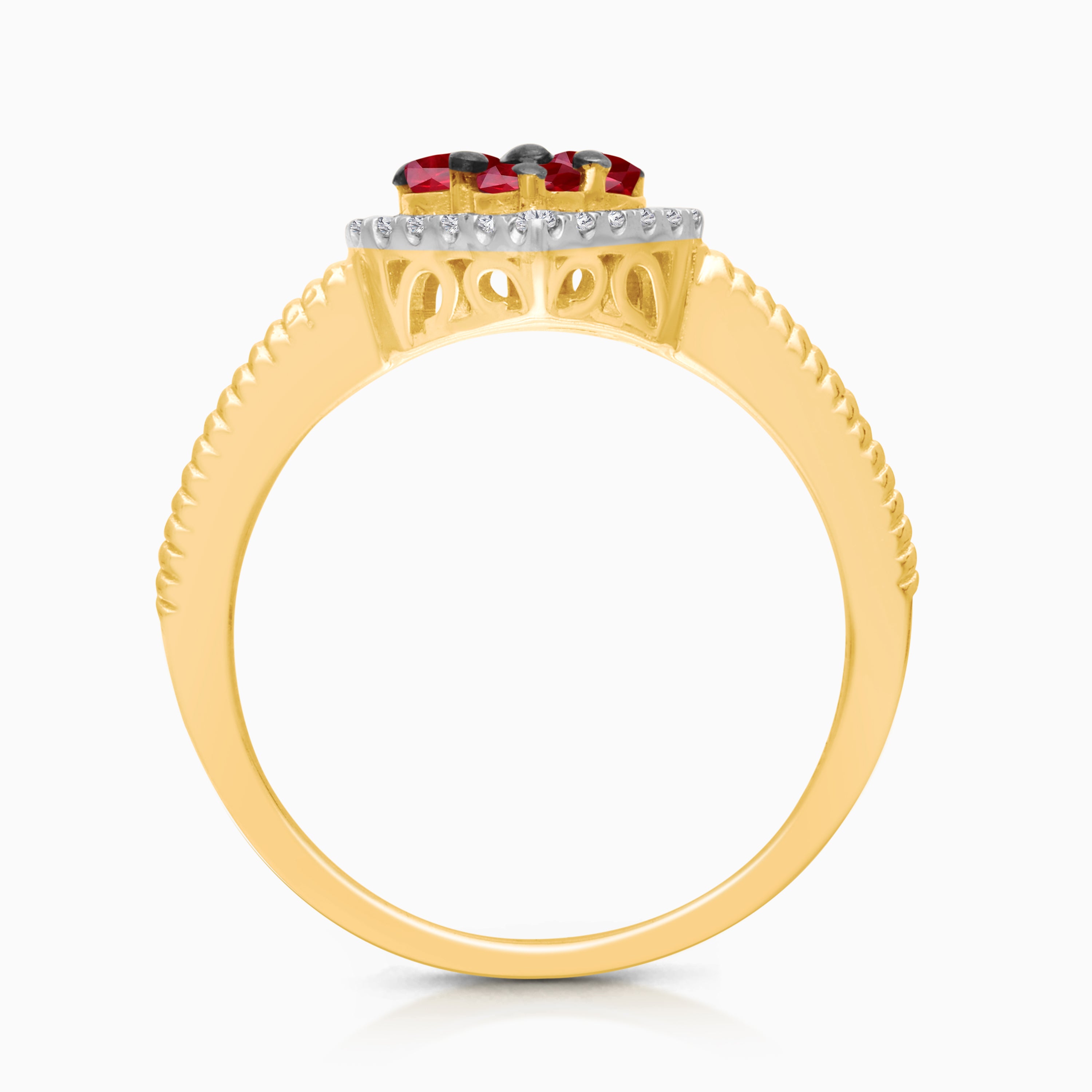 Ruby Trio Heart Ring