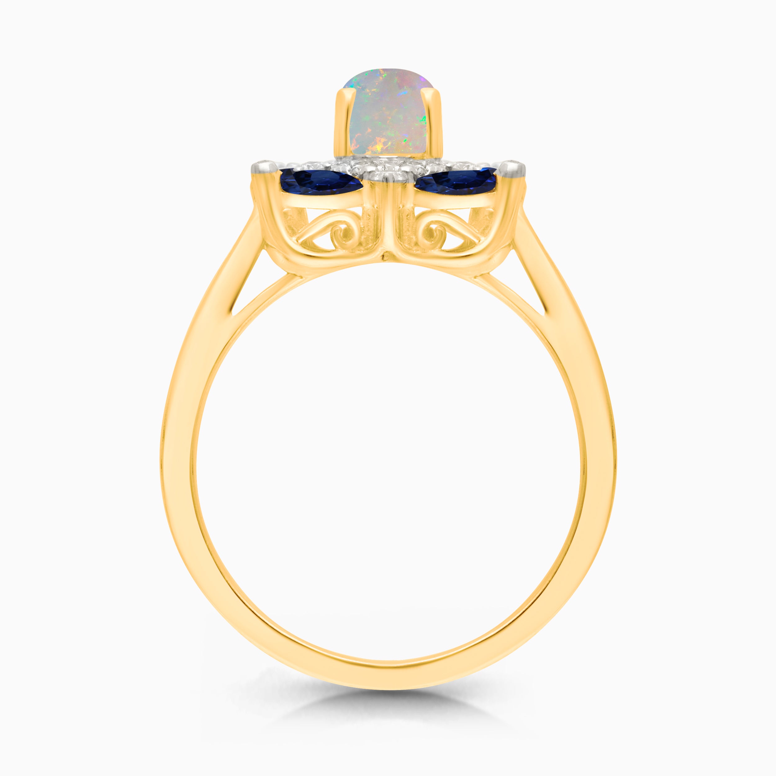 Opal Blossom Sapphire & Diamond Ring