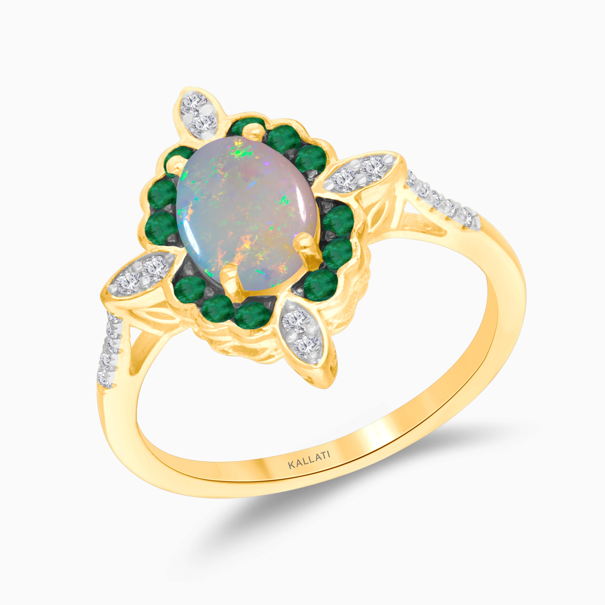 Ethereal Garden Opal & Emerald Ring
