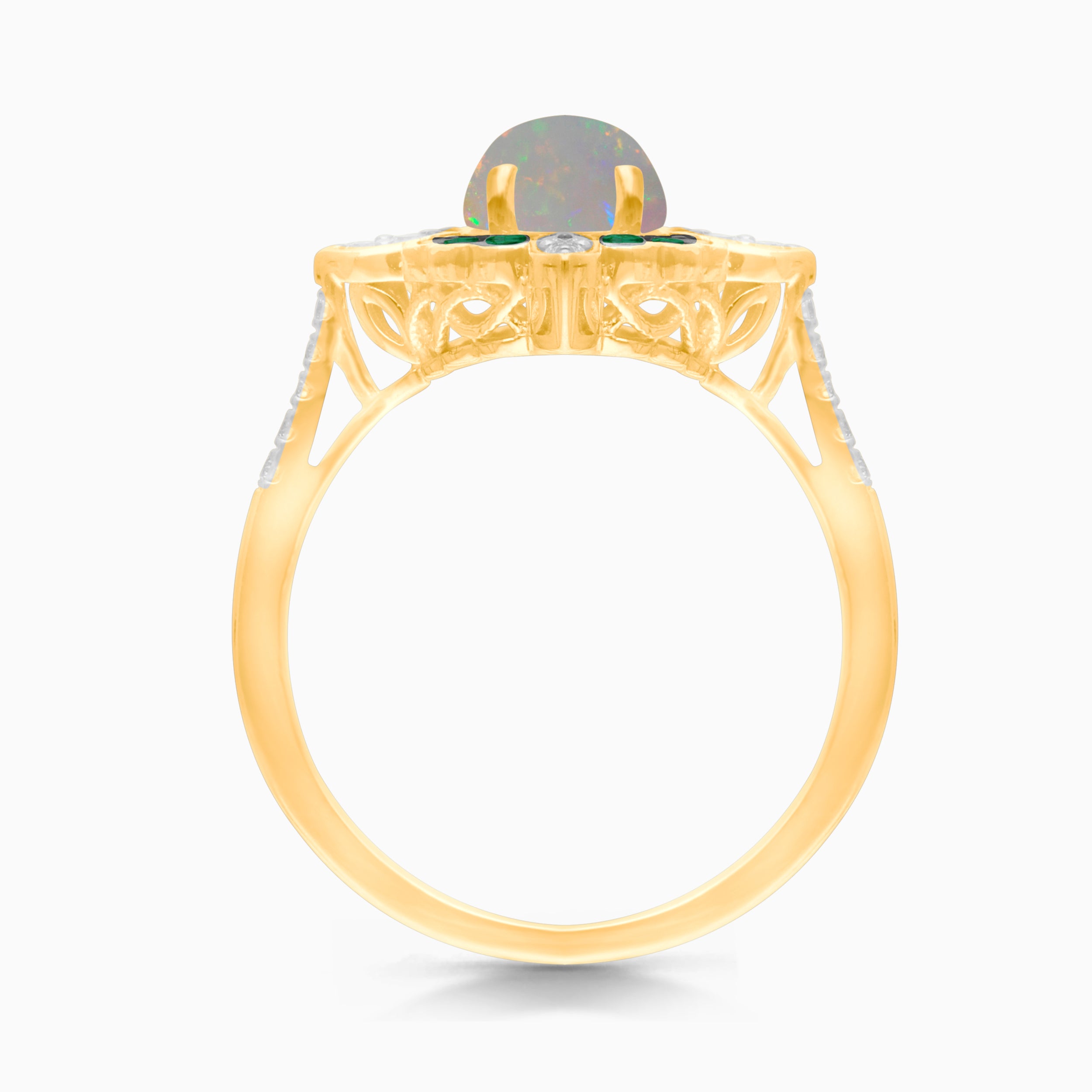 Ethereal Garden Opal & Emerald Ring
