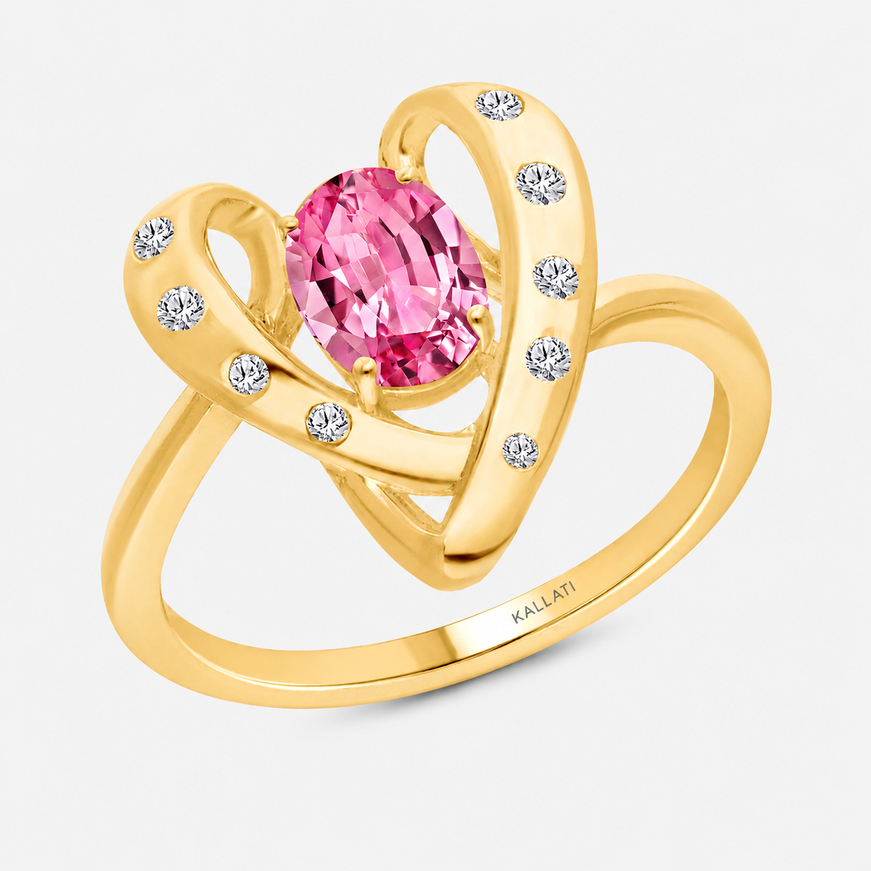 Open Heart Pink Sapphire Ring hearts