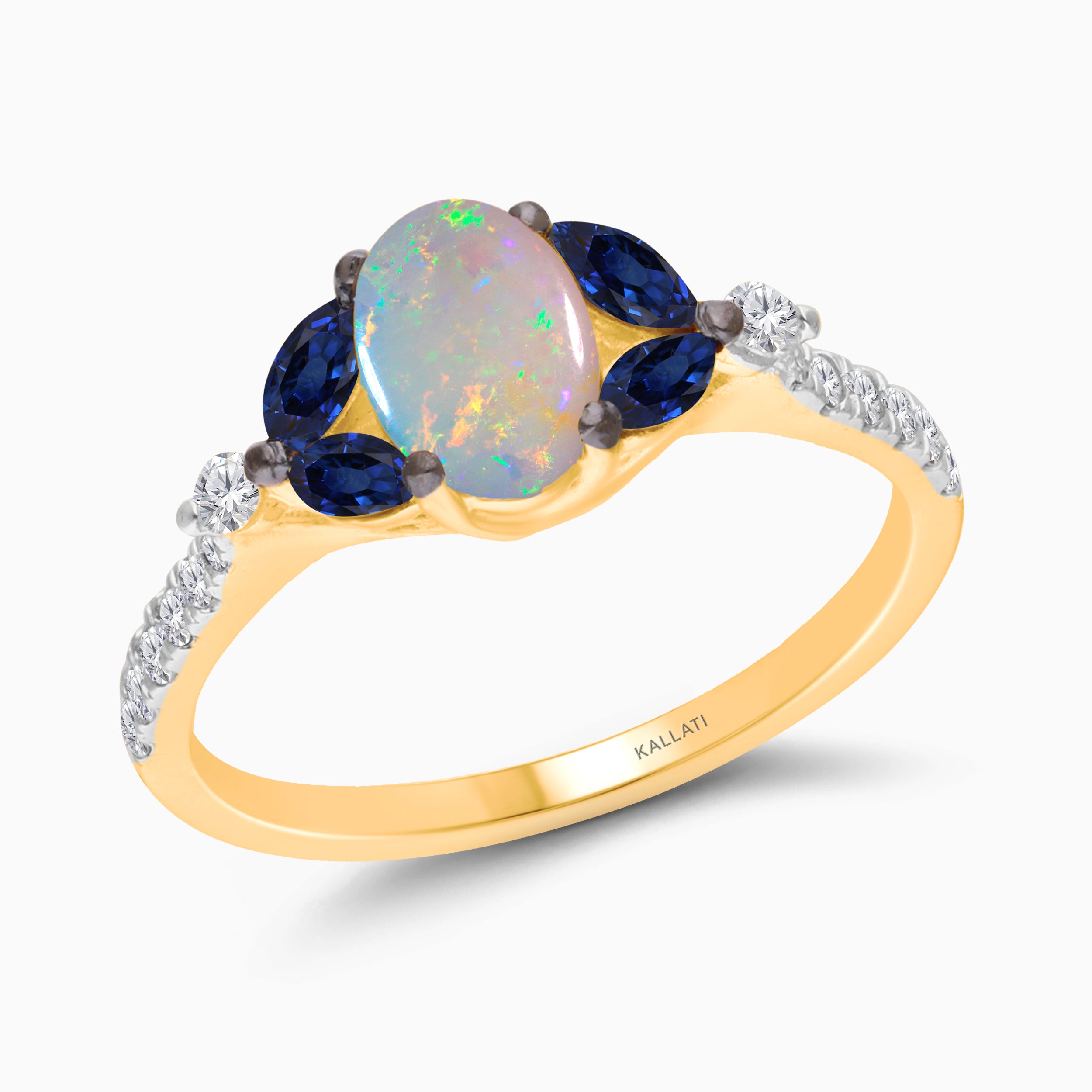 Opal Blossom Stacking Ring