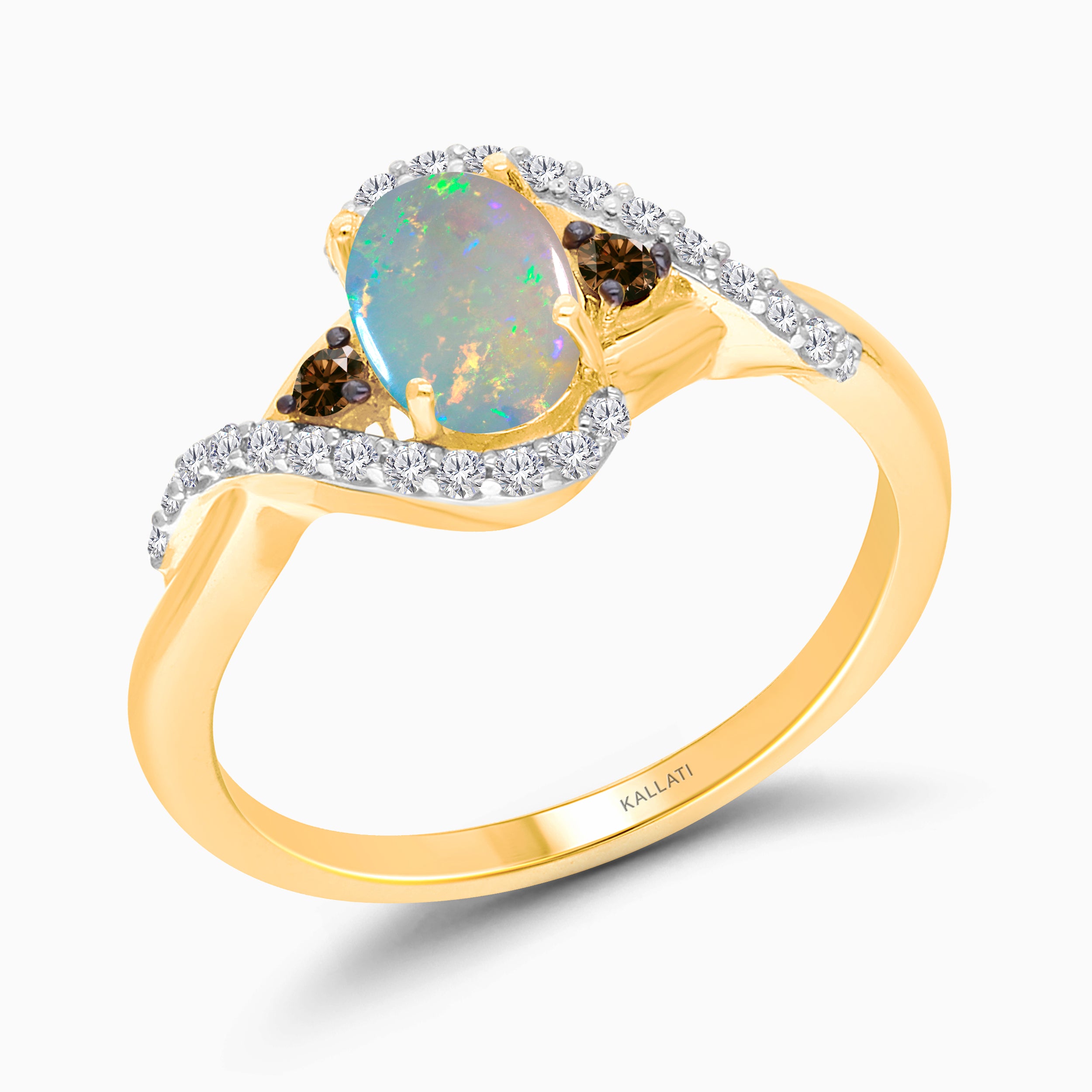 Cafe Creme Opal & Diamond Ring
