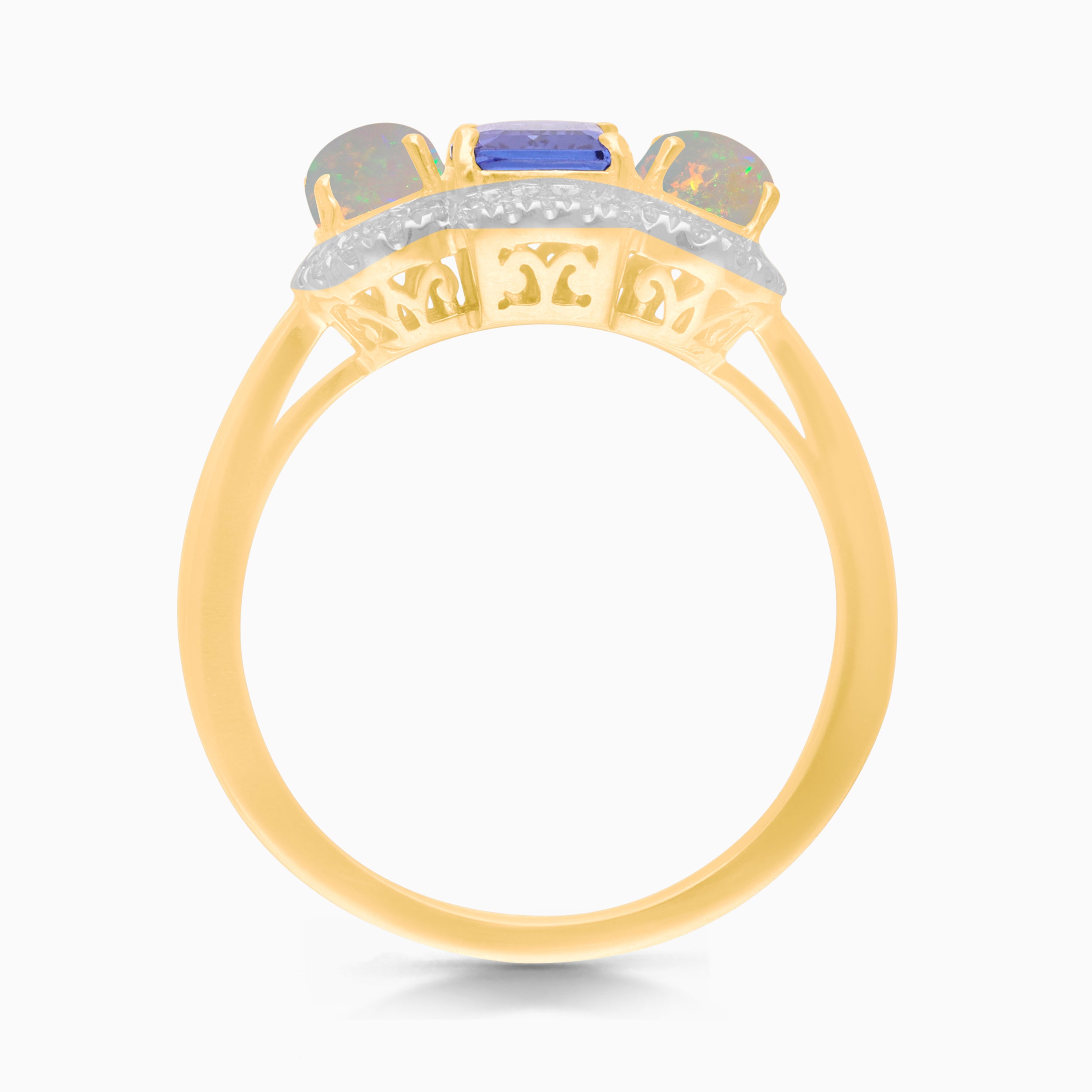 Twilight Mirage Tanzanite & Opal Ring