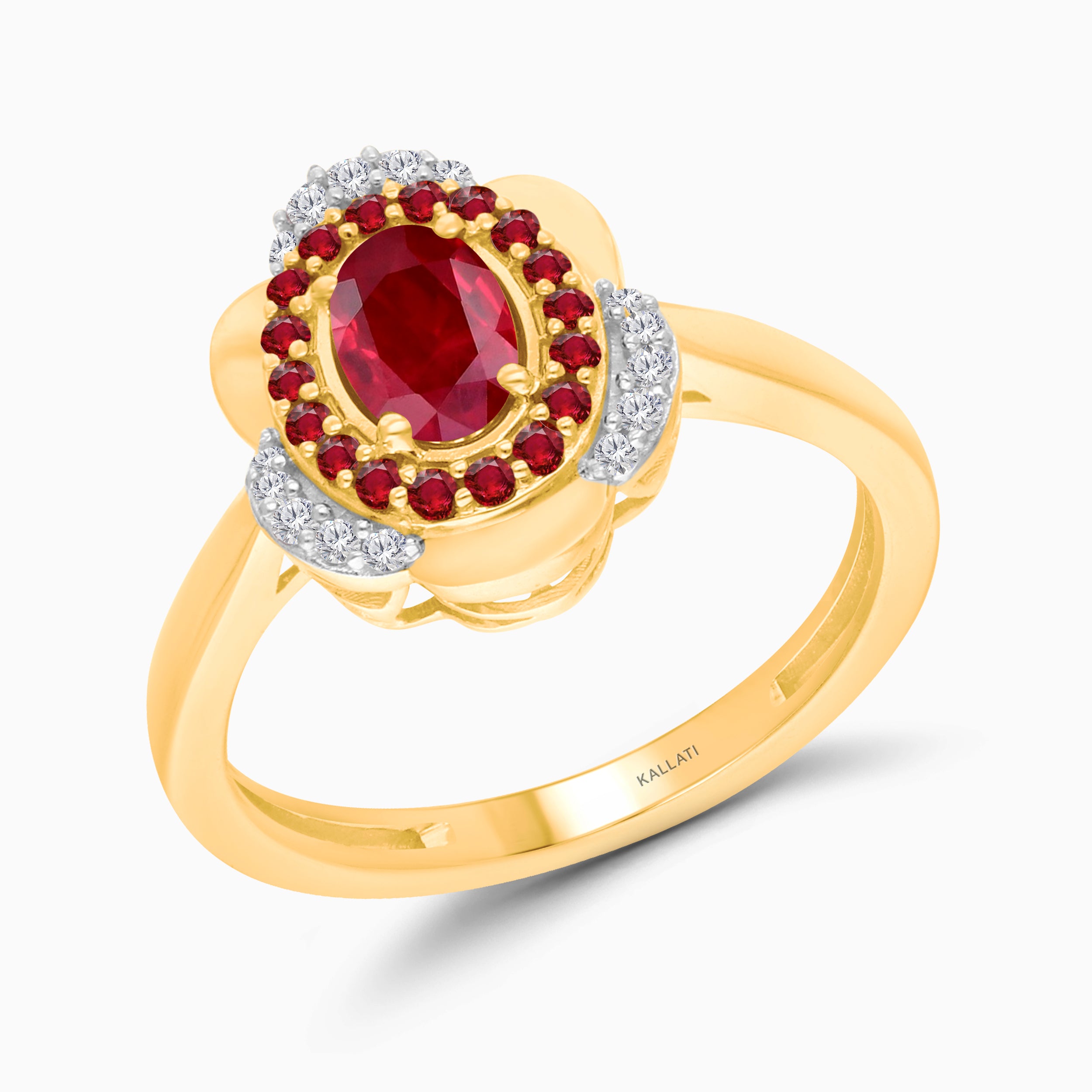 Trio Cluster Ruby Ring