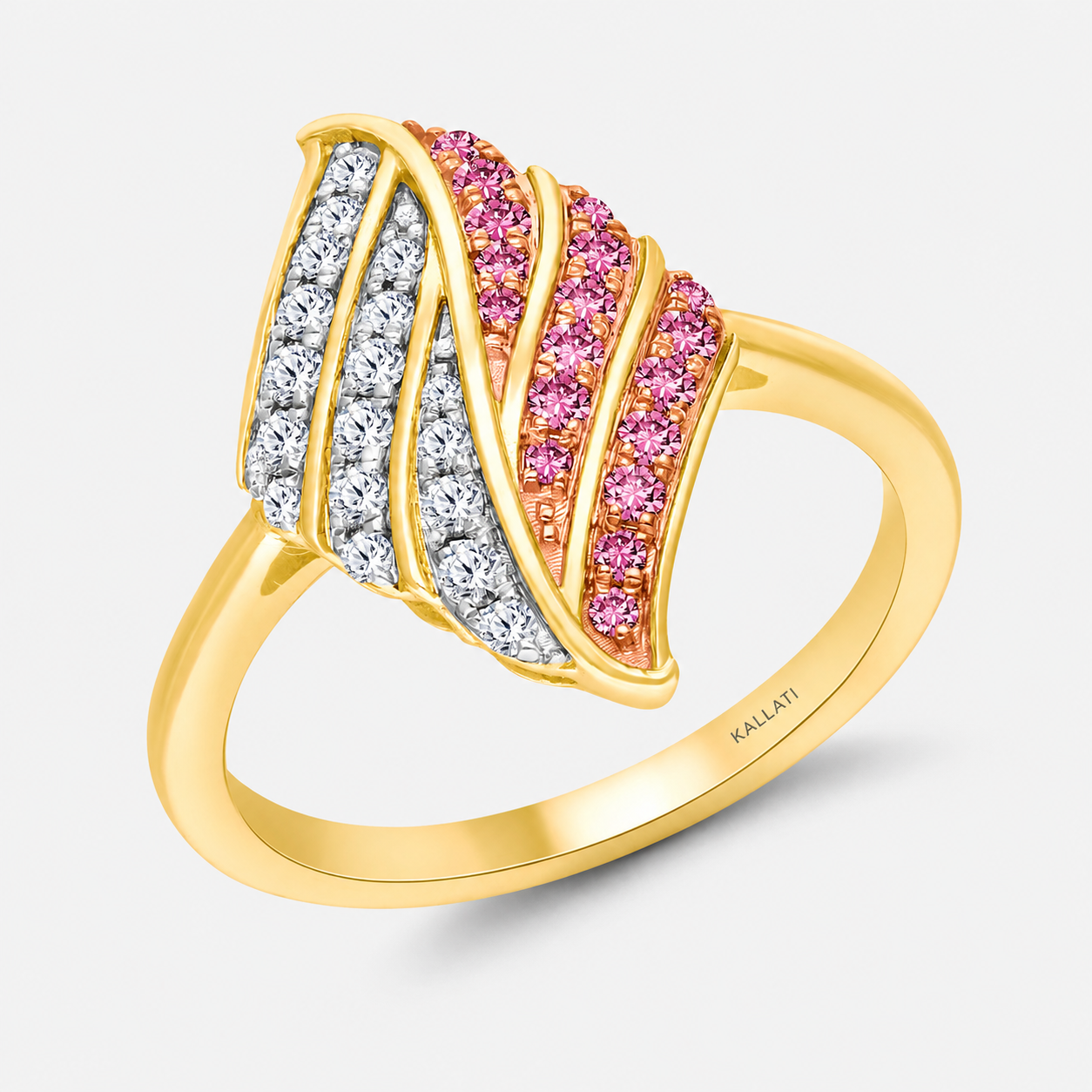 Dualing Feather Pink Sapphire Ring Pink Sapphire