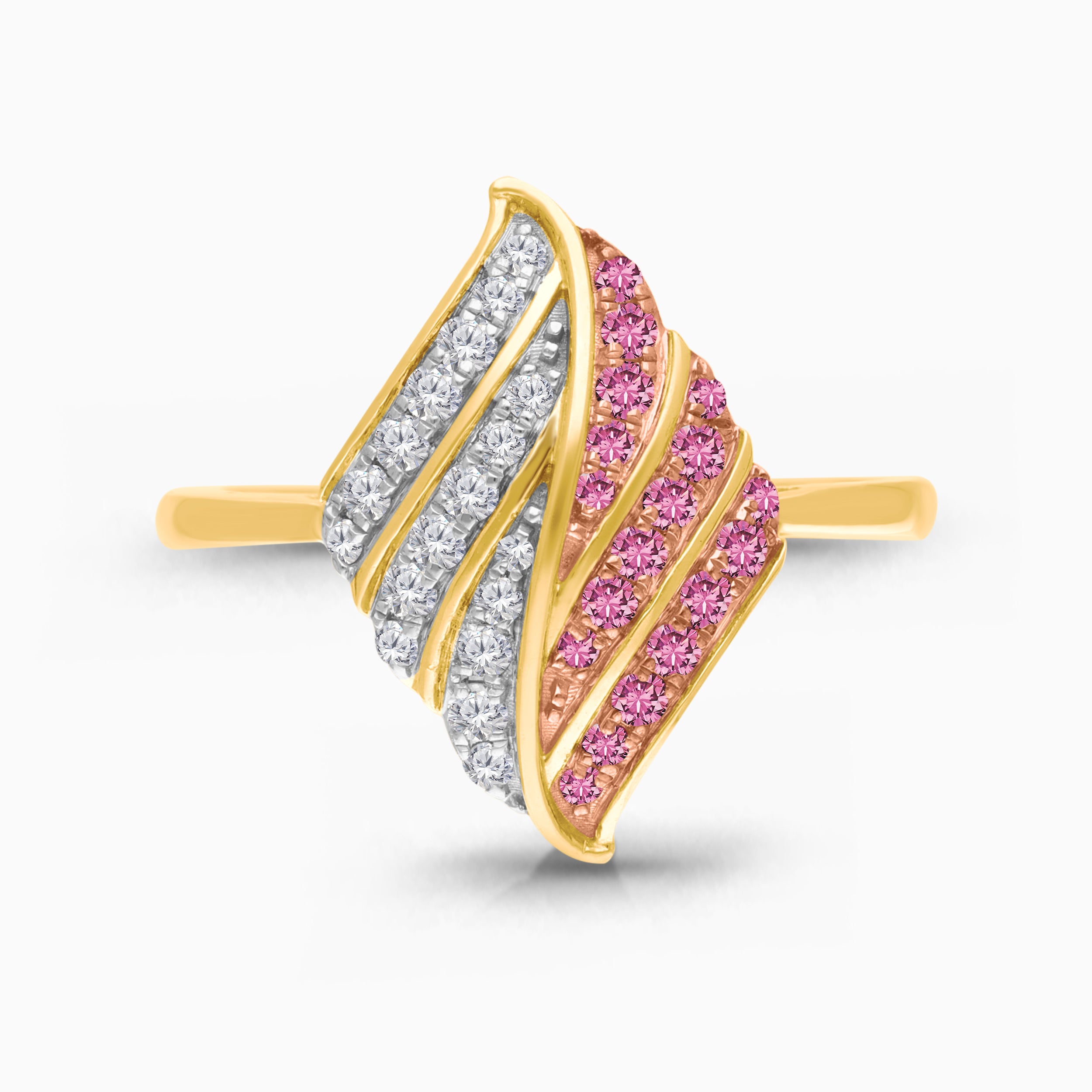 Dualing Feather Pink Sapphire Ring