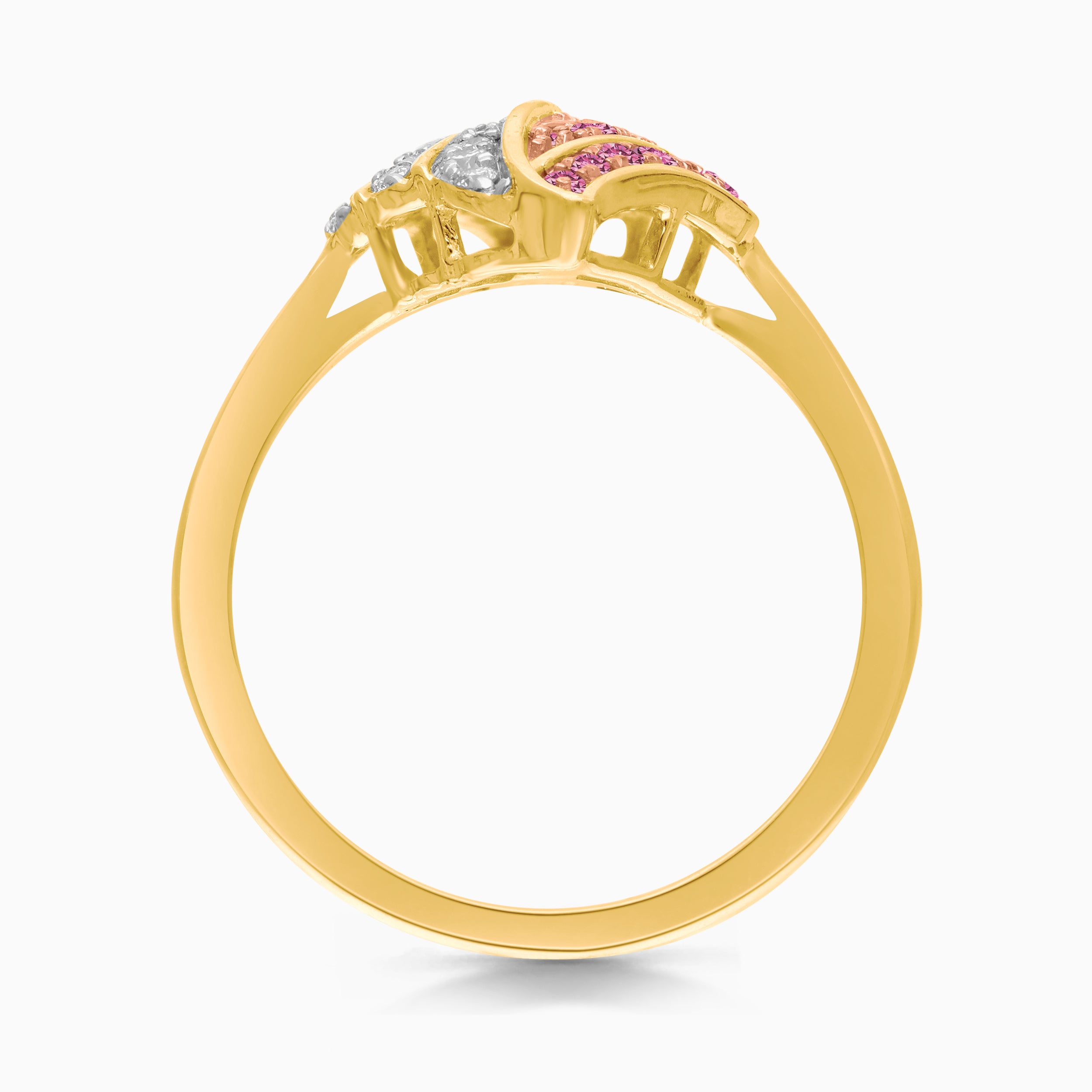 Dualing Feather Pink Sapphire Ring