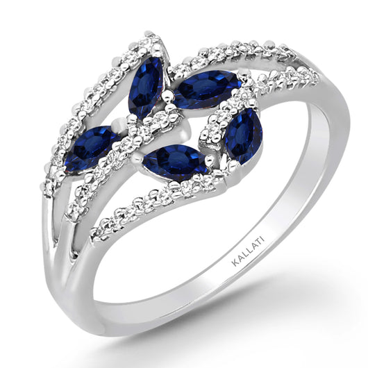 White Gold Sapphire & Diamond Infinite Ring