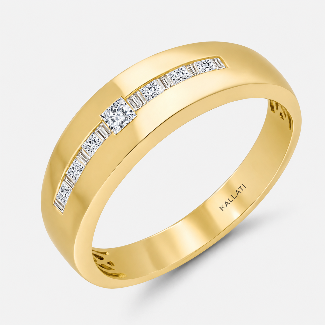 Graduated Diamond Princess Men's Ring White Diamond