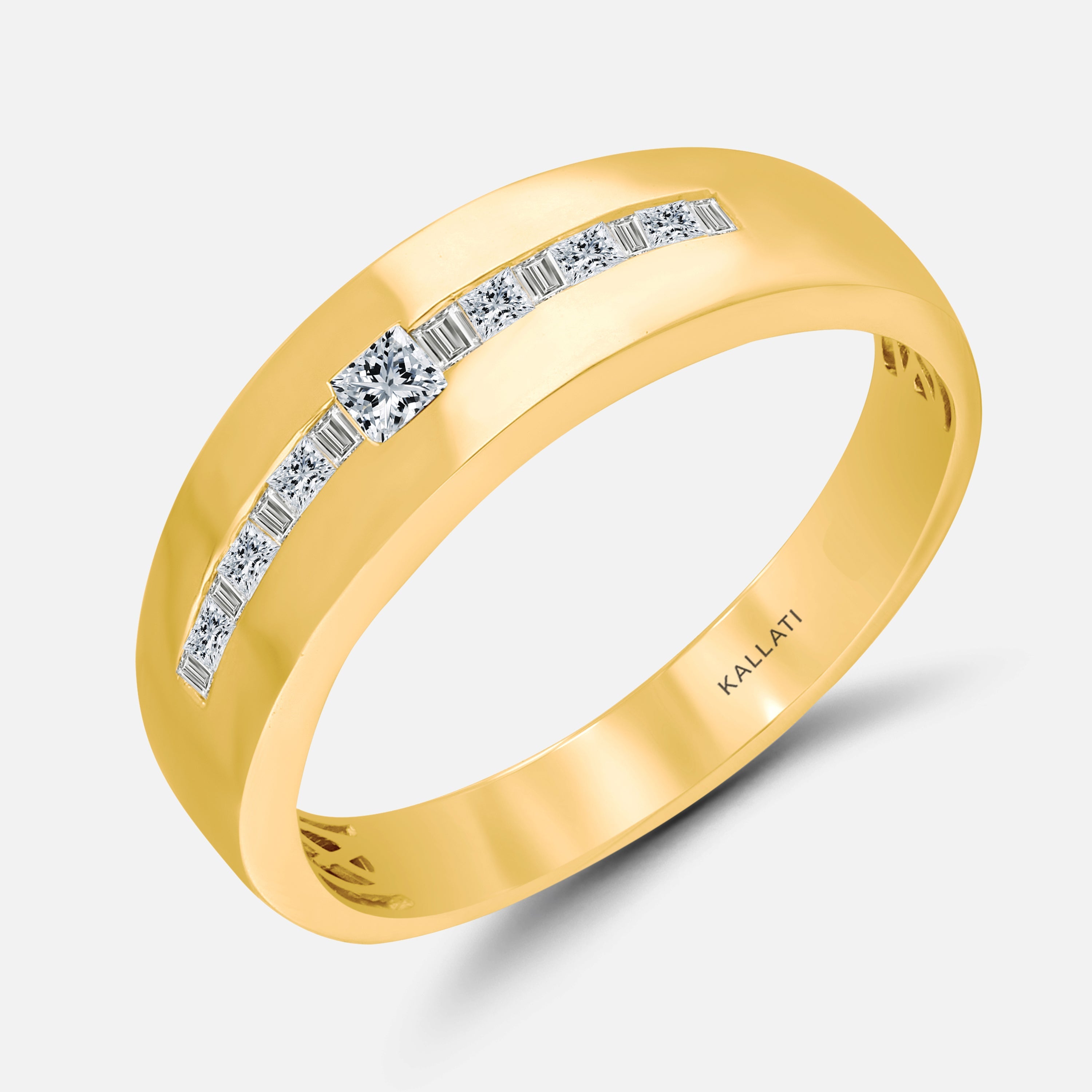 Graduated Diamond Princess Men's Ring White Diamond