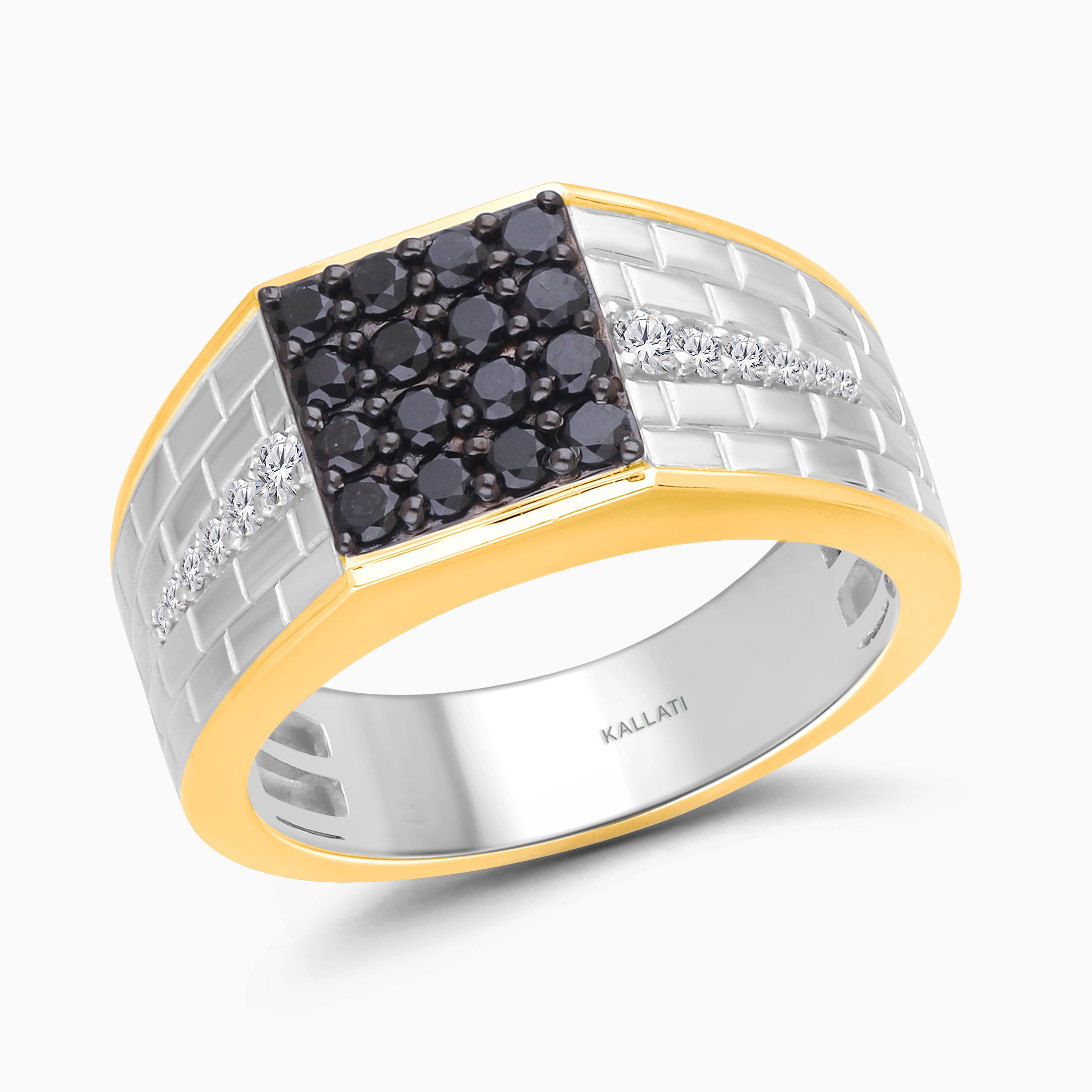 Black Diamond Armored Signet Ring