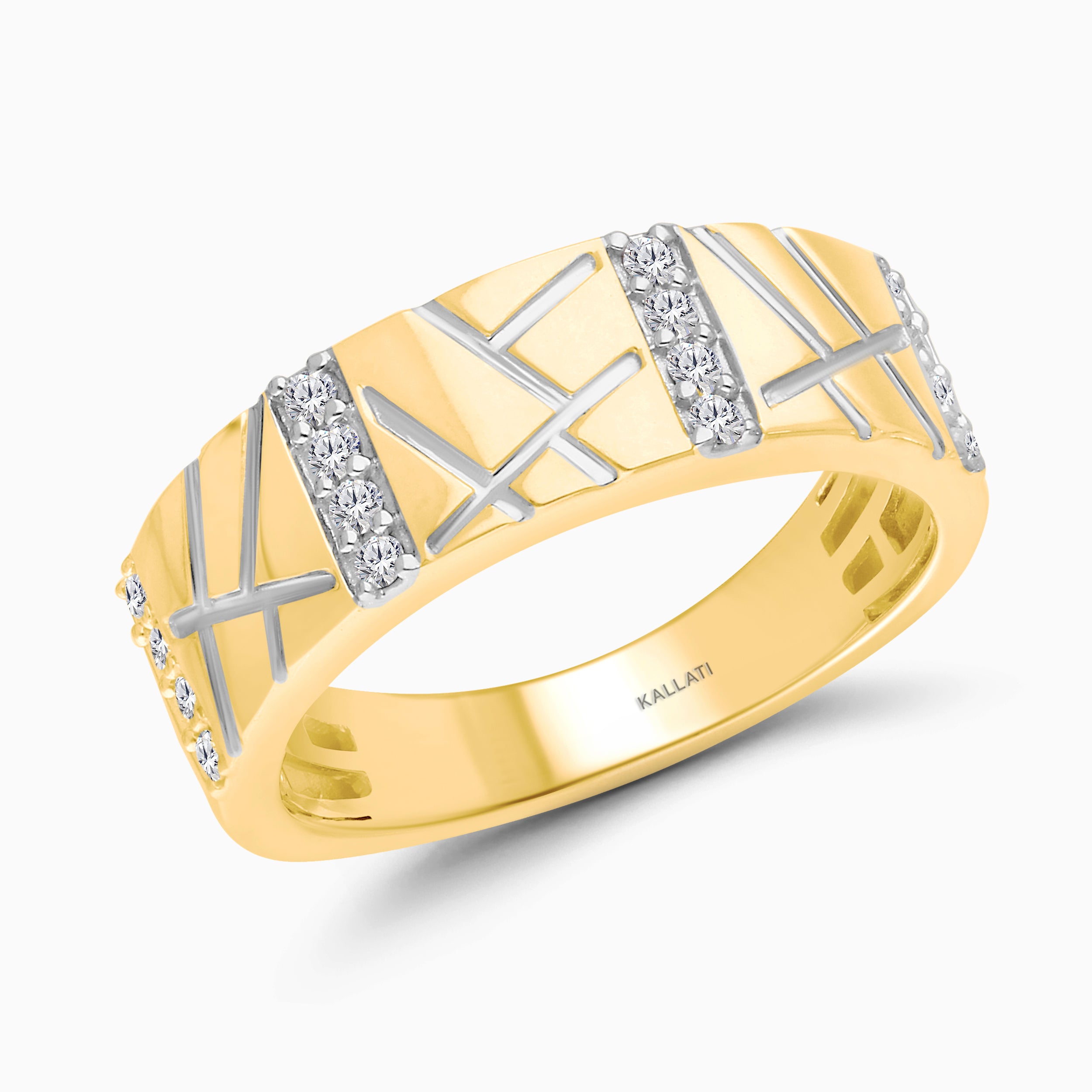 Diamond Geometric Men's Ring