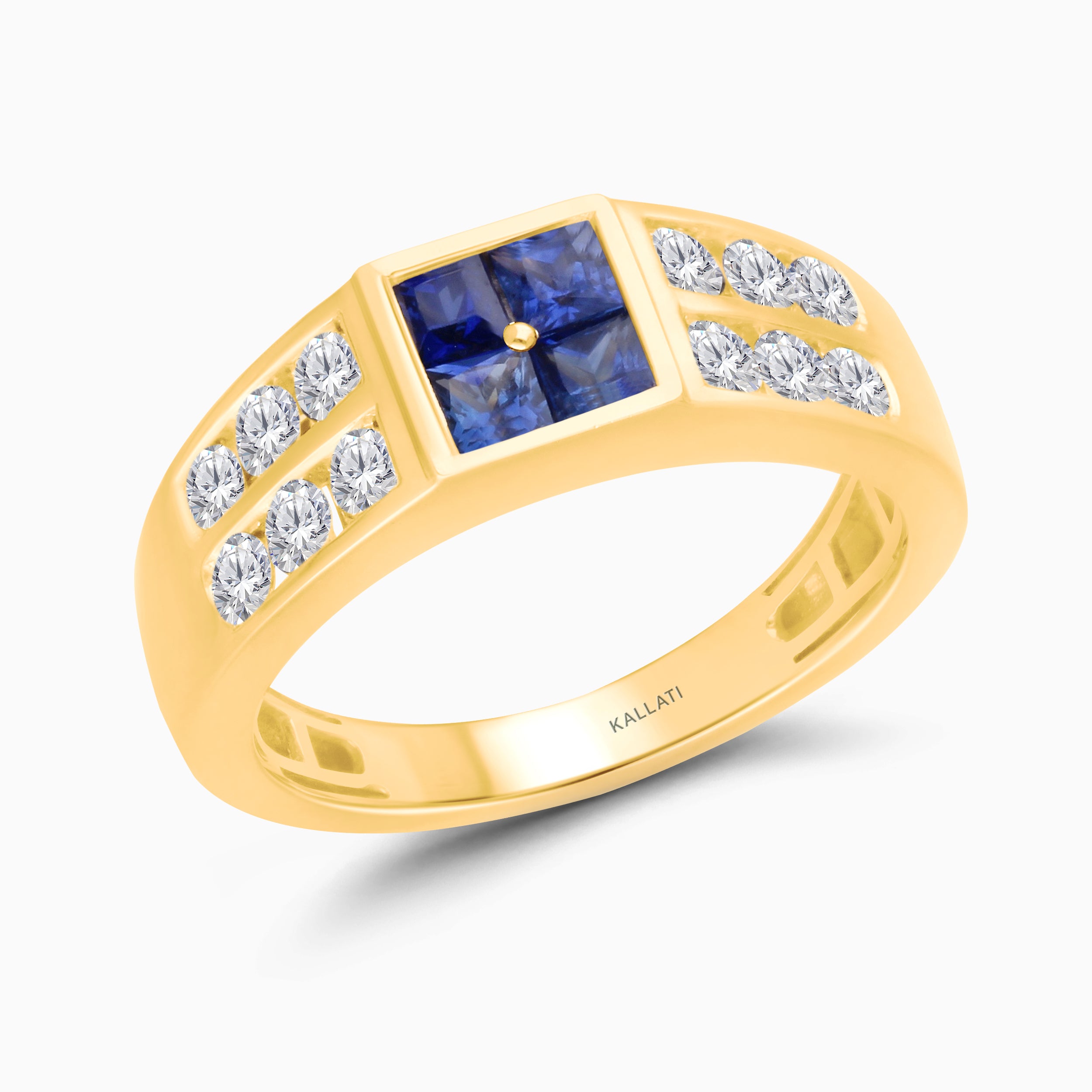 Mosaic Princess Sapphire & Diamond Men's Ring