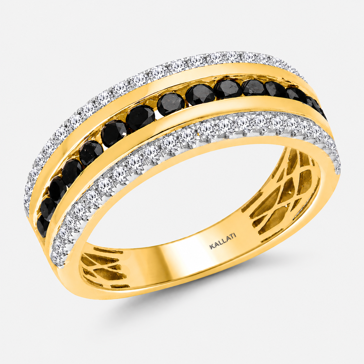 Rows Of Diamonds Men's Ring Black_Diamond