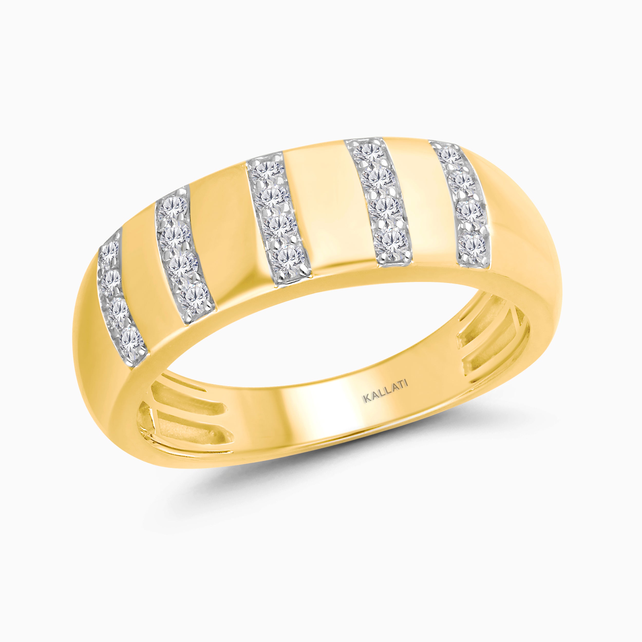 Men's Domed Diamond Band
