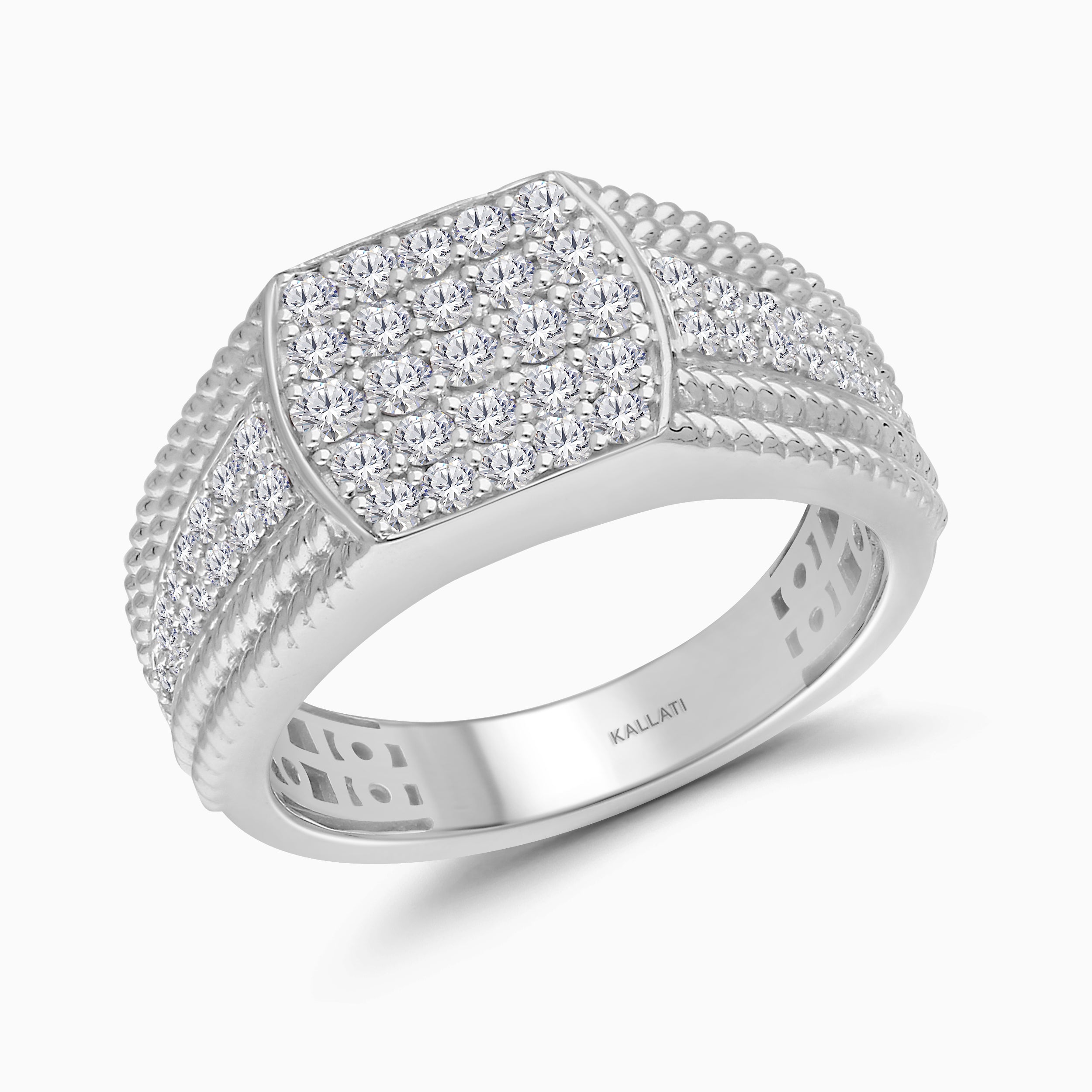 Men's Bold Pave Diamond Signet Ring