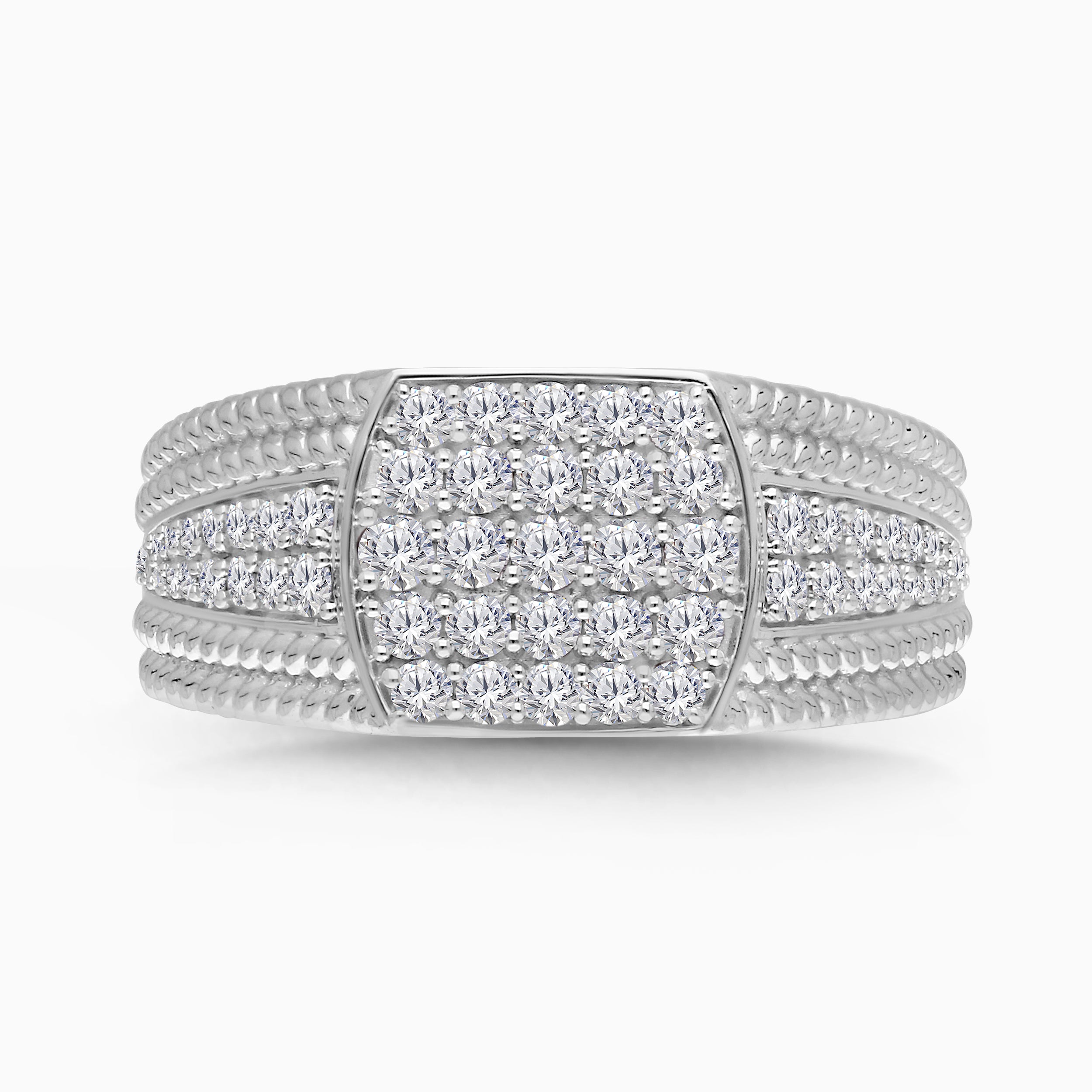 Men's Bold Pave Diamond Signet Ring