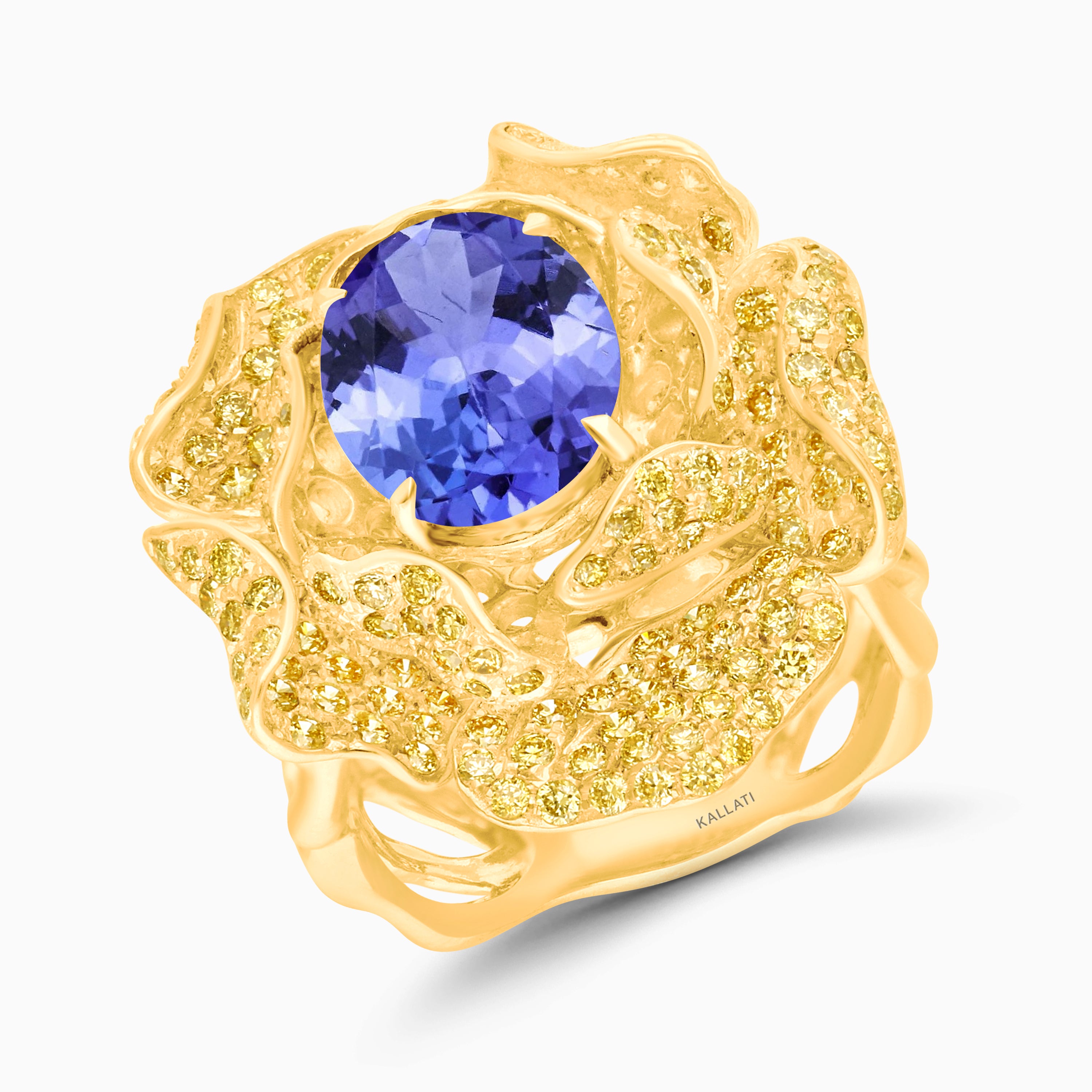 Violet Rose Yellow Diamond Ring