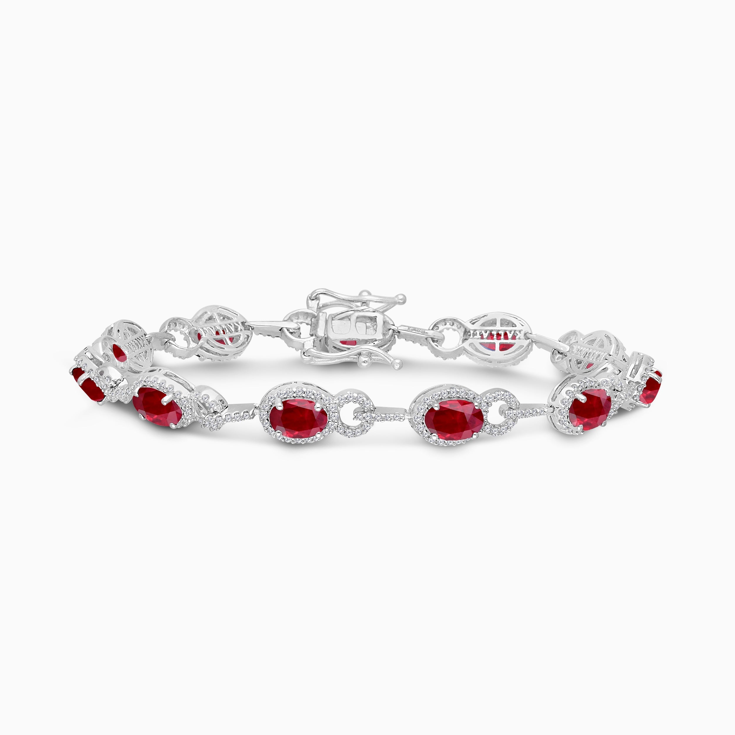 Oval Ruby & Diamond Tennis Bracelet
