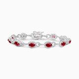 Oval Ruby & Diamond Tennis Bracelet