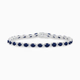 White Gold Diamond Blue Sapphire Bracelet Blue Sapphire