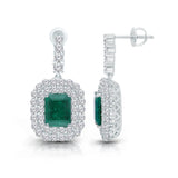 White Gold Emerald & Diamond Heirloom Earrings HEIRLOOM