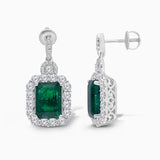 Heirloom Diamond & Emerald Drop Earrings