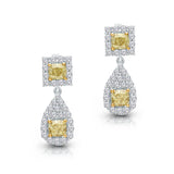 Two Tone Gold GIA Yellow & White Diamond Eternal Earrings ETERNAL